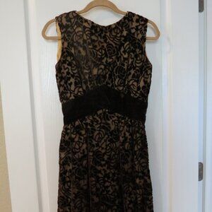Vintage 1950s Black Wiggle Illusion Cocktail Dress, Size 2